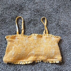 Yellow Ruffled Bikini Top